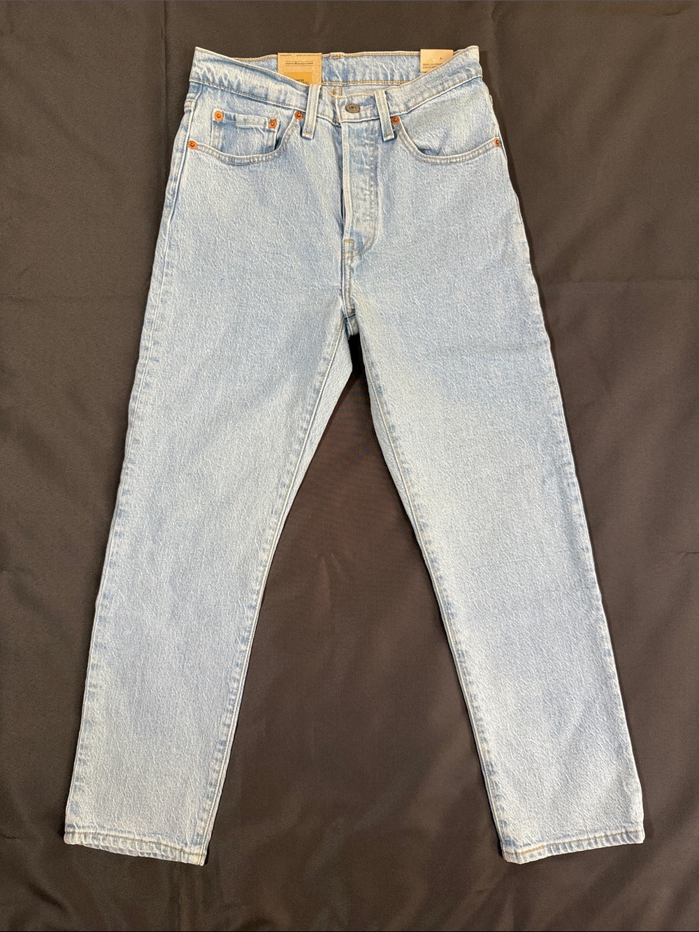 Levi's 501 Original Cropped Light Blue Straight Leg Women’s Jeans